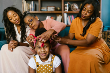 A family of people of different generations.