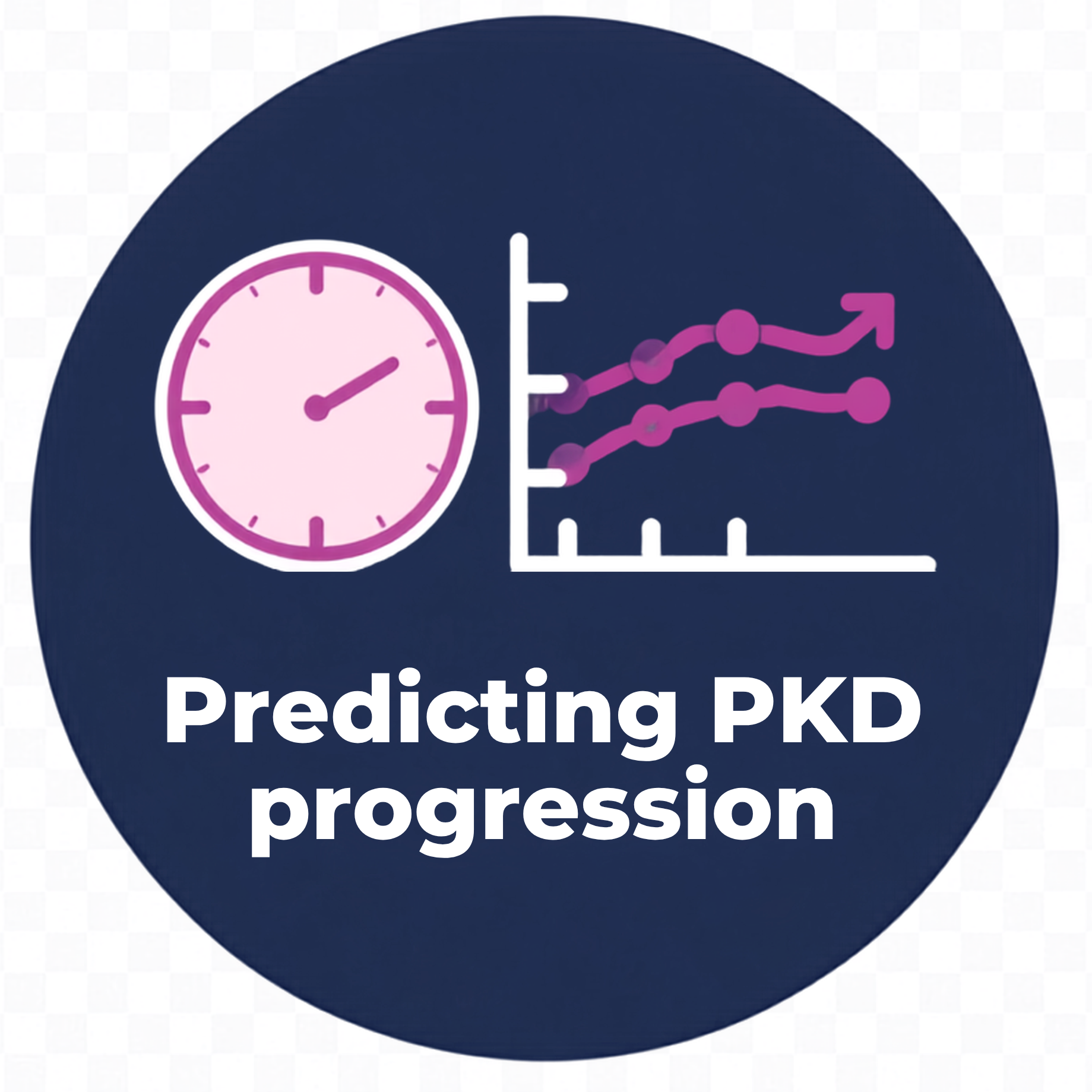 Icon showing a clock and a graph